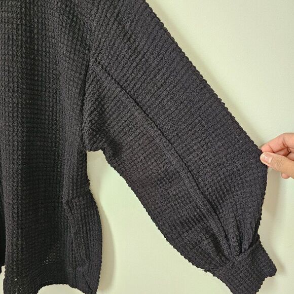 EUC UMGEE BLACK KNIT BOATNECK LOOSE FITTING SWEATER TOP LONGSLEEVES SIZE SMALL - Picture 9 of 16